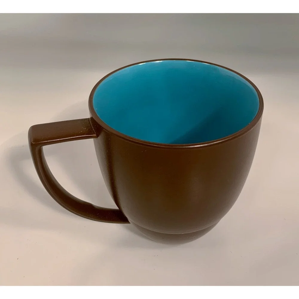 3 Waechtersbach DUO Mugs Azure Blue Coffee Cup Turquoise and Brown